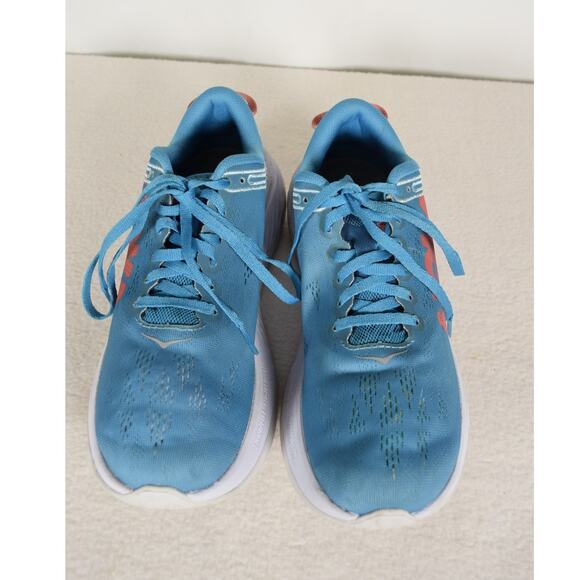 Women's Hoka One One Carbon X Teal & Peach Athletic Shoes Sz 7.5/ 39.3 F272191 - Picture 3 of 16